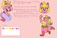 Pink Lemonade - Ref by cindyrubycutie - female, wolf, reference sheet, character sheet, wolfess, bikini, ref, cleavage, swimsuit, reference, referencesheet, character ref, character design
