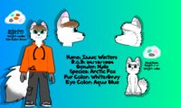 Isaac Ref Sheet by TurboPikachu - male, arctic fox