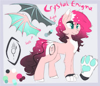 Crystal Enigma Reference by EnderFloofs - female, mare, pony, reference, my little pony, mlp, shapeshifter, mlp:fim, mlpfim, bat pony