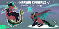 Maryam Kimmeruz Ref sheet by BardoEnKrisis - dragon, female, reference sheet, anthro, feral, furry, fursona, flat color, scalie