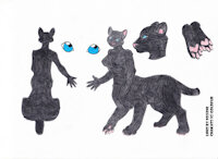 Chakat Graphite sfw by Cheetahmikey - cute, cat, chakat, black, hermaphrodite, taur, furry, cattaur, stub tail