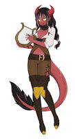 Rilia by LirraTheDragoness - female, bard, d&d, tiefling