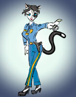 Gloria Agata 2020 by MLJedi - female, oc, catgirl, original character, policewoman, police officer