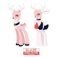 Blaze: Spirit of Fire by WishingStarPone - male, reference sheet, character sheet, crossdressing, deer, maid outfit, my little pony friendship is magic, mlp fim, my little pony:friendship is magic, mylittleponyfriendshipismagic