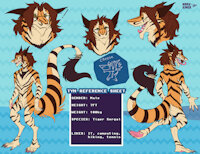 Tyn da Sergal! by BardoEnKrisis - male, commission, reference sheet, tiger, furry, sergal, headshot, fullbody