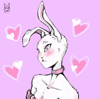 Moon Bunny🖤 by yokaiboi - bunny, digital, art, fantasy, oc, digital art, she, moon rabbit, ocs, nonbinary, moonbunny, they/them, yokaiboi