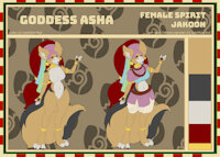 Goddess Asha Ref by tanithjackal - female, reference sheet, canine, jewelry, clothing, ref sheet, reference, goddess, deity, jakoon