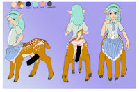Fawntaur Sheet by ReoDemonDays - shota, male, character sheet, deer, cervine, elf, young, taur, femboy, mammal, centaur, fawn
