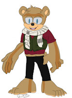 Grévi the Bear by MidnightMuser - male, bear, barefoot, sonic fan character, himbo, mobian bear