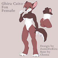 Ghira Caito Reference by EnderFloofs - fox, female, reference sheet, reference, brown fox, female solo