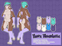 [Ref Sheet] Thora Bleauhexa by corporealrabbit - bunny, rabbit, reference sheet, ref, transgender, trans, ref sheet, lapine, bunnygirl, transgirl, transgender woman, transgender female, transfemme