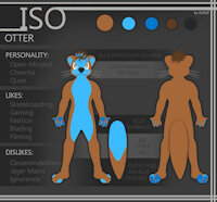 IsoOtter Ref Sheet by Aiiden - male, reference sheet, otter, iso