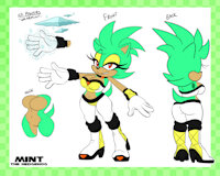 Mint the Hedgehog - Reference by Exidel - female, reference sheet, hedgehog, mobian, mint the hedgehog