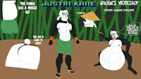 OC - Justin Kane by Noah888 - belly, booty, panda, anthro, vore, furry, thong, asian, bamboo, china, original character, creative commons, chopsticks, big bulge, straw hat, ghouns workshop