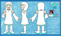 Bell Surlight Reference Sheet by Dragonhuntx - cute, small, girl, female, reference sheet, adorable, blue, white, child, human, little, bell, character, sheet, ref, albino, angel, reference, dragonhuntx, smol, surlight
