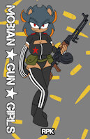 M★G★G: RPK by PxP - female, leotard, stockings, stripes, gun, russian, soviet, communist, mobian, sonic fan character, machine gun, sonic oc, red star, gopnik