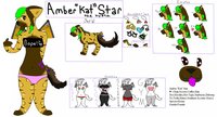 Amber Refrence Sheet by AmberTheHyena - female, hyena, steampunk, sheet, refrence