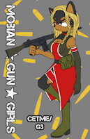 M★G★G: G3 by PxP - female, dress, canine, blonde, gun, canid, boots, rifle, braids, mobian, sonic fan character, g3, sonic oc, battle rifle