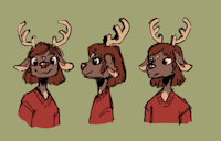 deersona? by anthrolotl - deer, character, turnaround, nonbinary