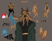 Alaska Ref by TiredSeal - dog, female, piercings, jeans, reference sheet, german shepherd, motorcycle, cigarettes, leather jacket