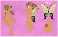 Reference Sheet - Batty by ColtKitProductions - female, hybrid, bat, reference sheet, pink, ref, butterfly, hybrid species