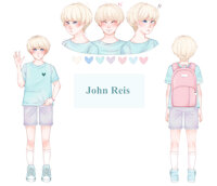 My Shota Male OC John Reis by KanbeNamura - cute, boy, shota, male, reference sheet, human, student, oc, original character