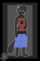 The Black Felyne: Flynn B by BlackFelyne - feline, male, shorts, sweater, character profile, flynn barnes