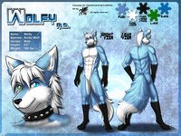 Wolfy ref sheet by ChaoticIceWolf - boy, wolf, male, sexy, blue, hot, awesome, cool, artic