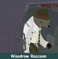 Woodrow Raccoon Wearing a Fedora by moyomongoose