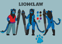 Lionclaw Reff Sheet Mark V by Lionclaw - male, lion, blue fur, stylus, cintiq, pole dancing