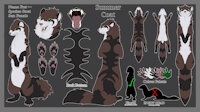 Fret .:Ref Sheet:. Summer coat by FrickenStoat - female, anthro, stoat, weasel, semi anthro, fret