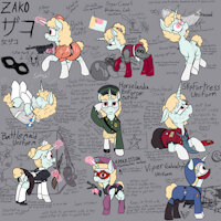 Zako Reference sheet by TheBathWaterHero - female, mare, pony, unicorn, evil, henchmen, unicorn pony, zako, henchmare, female zako