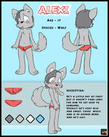 Alexi Ref Sheet by Atheos - wolf, male, underwear, blushing, ref sheet, embarrassed