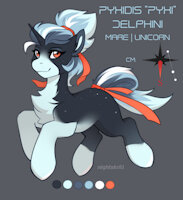 Pyxidis "Pyxi" Delphini Reference by EnderFloofs - female, reference sheet, ribbon, stars, mare, pony, unicorn, reference, my little pony, compass, constellation