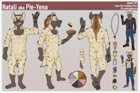 Natali Pie-Yena Ref Sheet by Gebji - male, leather, hyena, pie, collar, key, pins
