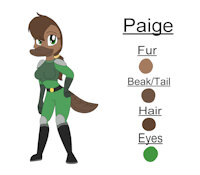 New Submission by KendraEevee - female, reference sheet, platypus, green eyes, brown hair, fan character, brown fur, mighty ducks, female/solo