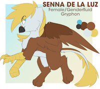 Senna De La Luz Reference by EnderFloofs - cute, female, reference sheet, gryphon, reference, gryphoness