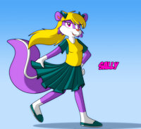 Sally Streaker by RetroPixelLizard - sketch, female, skunk, krezz, female/solo