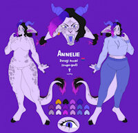 Annelie Refsheet (SFW Version) by Monstrgoat - dragon, goat, female, hybrid, reference sheet, ref sheet, referencesheet, nonbinary, demigirl, doragi