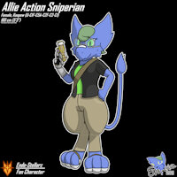 Allie Action Sniperian (Reference) by Sniperian - female, alien, anthro, sci-fi, space, furry, laser, guns, anthropomorphic, nerdy, koopew, laser guns