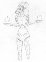 Barbra's cake sell by Qween - boobs, girl, woman, breasts, female, sexy, bisexual, bust, stripes, food, sweet, zebra, giraffe, cookies, tits, mammal, sweets, body, yums, cakes, female/solo, barbra, zebraffe