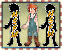 Fragments: Tonric Reference by HoukaKyouryuu - shota, male, freckles, overalls, human, young, boots, bandanna, mud, red hair, dirt, ginger, humanoid, farmhand, male/solo, farmboy