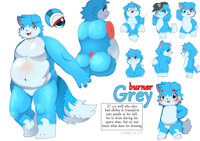 Grey refsheet update! by Greywolfie - cute, cub, wolf, male, chub, cubs, chubby, reff sheet