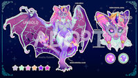 Closed Adopt | Crystal Bat FIX PRICE by AnastasRadonski - cute, bat, purple, glow, heterochromia, paws, anthro, blue, stars, wings, ref, reference, anthropomorphic, crystal, adopt, adoptables, dnd, auctions, furryanthro, characterdesign, characterconcept, bigtail, anthrocharacter, furryadopt, bigwings, batadopt, fourhands, famalebat, batref, colorfulhair