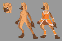 Zuri reference (sketch) by LaliLop - female, hyena, tribal, spotted hyena, spotted, furry