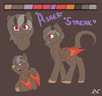 Asher Streak - OC Char Ref (slightly outdated) by AsherSketch - hybrid, character sheet, oc, mlp, sfw