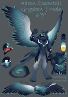 Aaron Oceantail Reference by EnderFloofs - male, reference sheet, gryphon, reference