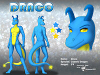 Ref 687/ Reference: Draco by darkgoose - dragon, male, commission, sheet, ref, darkgoose, reference, sfw, rs, cosmic dragon