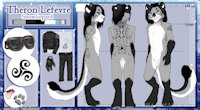 Theron Ref Sheet 2.0 by Theron - snow leopard, lion, hybrid, tail, anthro, snowleopard, blue eyes, triskelion, full color, full body, celtic, fullcolor, theron, snowliopard, theronlefevre