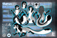 Theron Ref Sheet 1.0 by Theron - snow leopard, lion, hybrid, tail, anthro, snowleopard, blue eyes, triskelion, full color, full body, celtic, fullcolor, theron, snowliopard, theronlefevre